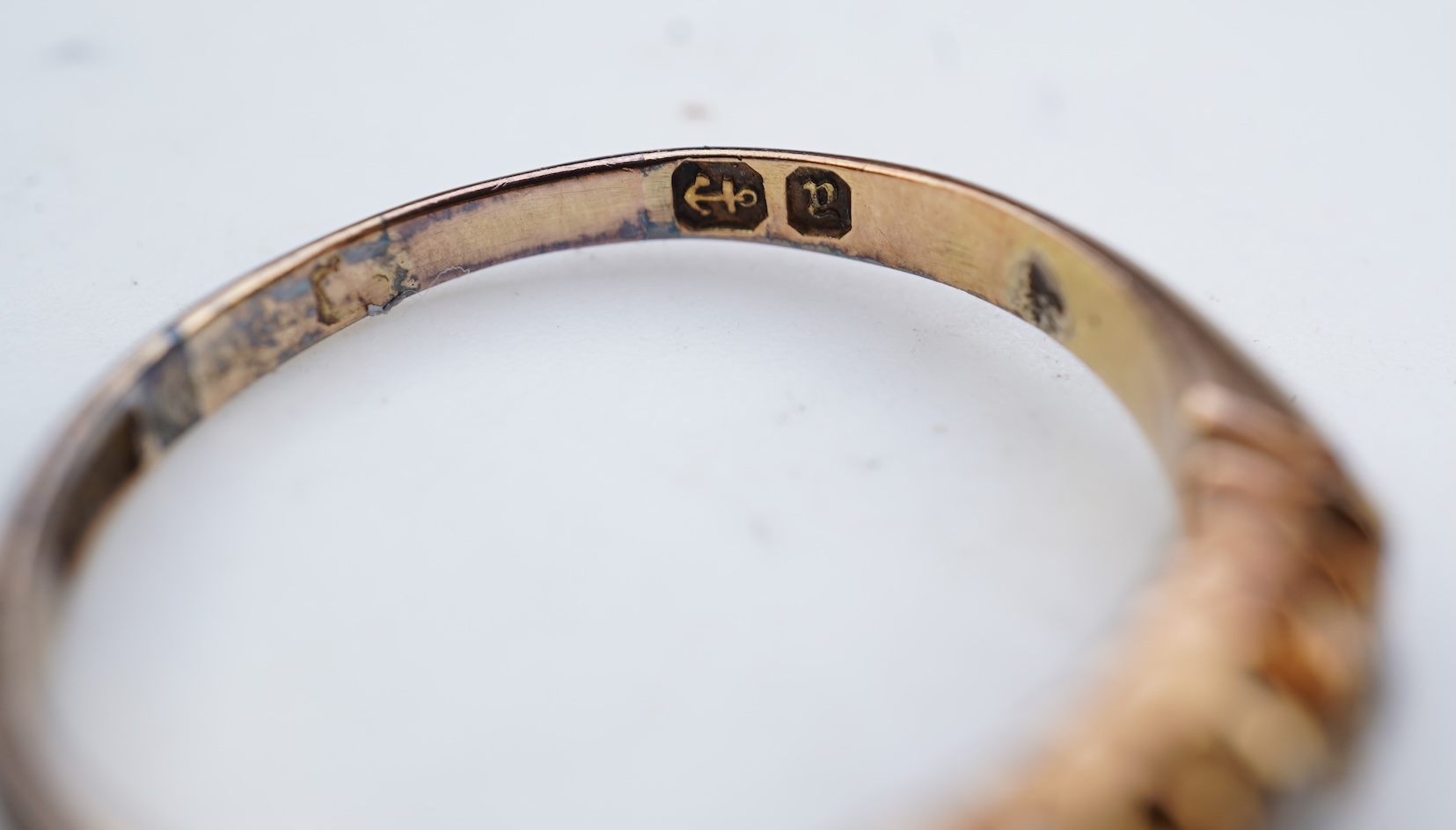 A Victorian five-stone diamond ring, late 19th century